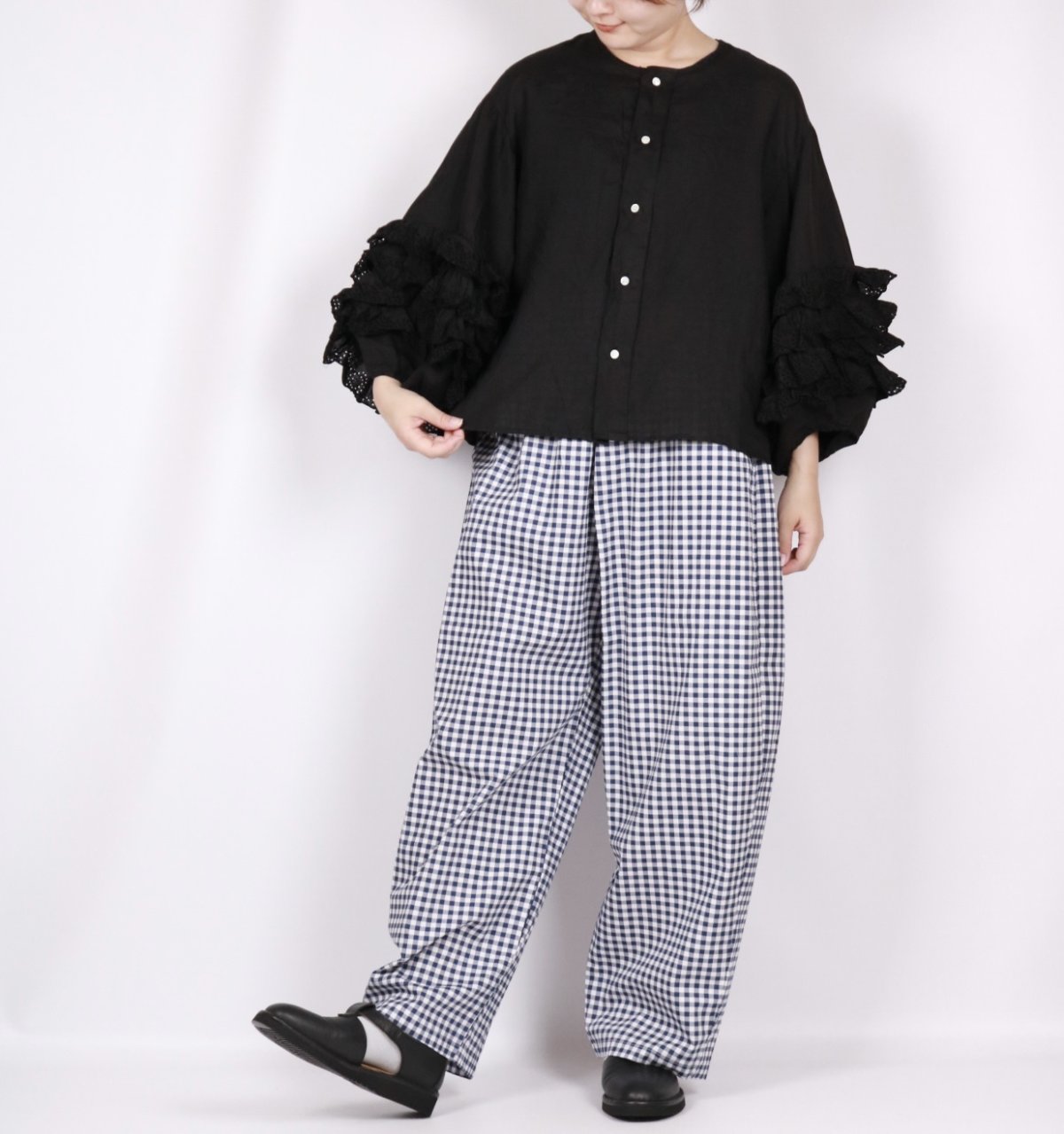 画像12: NARUブロード　ストライプ　チェック柄 ノッポパンツ　3柄 (12)