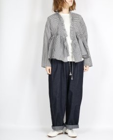 画像10: maison de soil  HANDWOVEN COTTON/SILK GINGHAM CHECK FRILL CASHE COUER  2色 (10)