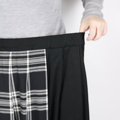 画像3: Vent d’ouest タータンチェック切替イージーロングスカート