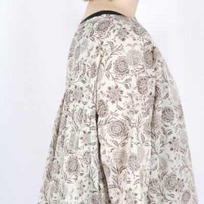 画像2: SOIL  80s VOILE TWO TONE FLOWER PRINT GATHERED SMOCK