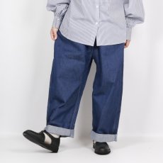 画像1: NARU 綿麻ムラデニムノッポパンツ　 (1)
