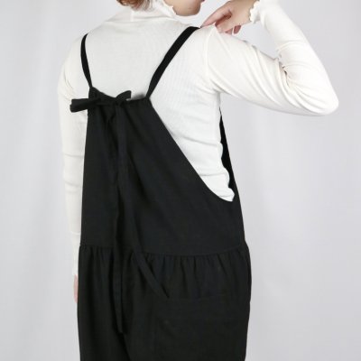 画像1: Gauze# TRAVAILサロペット BLACK