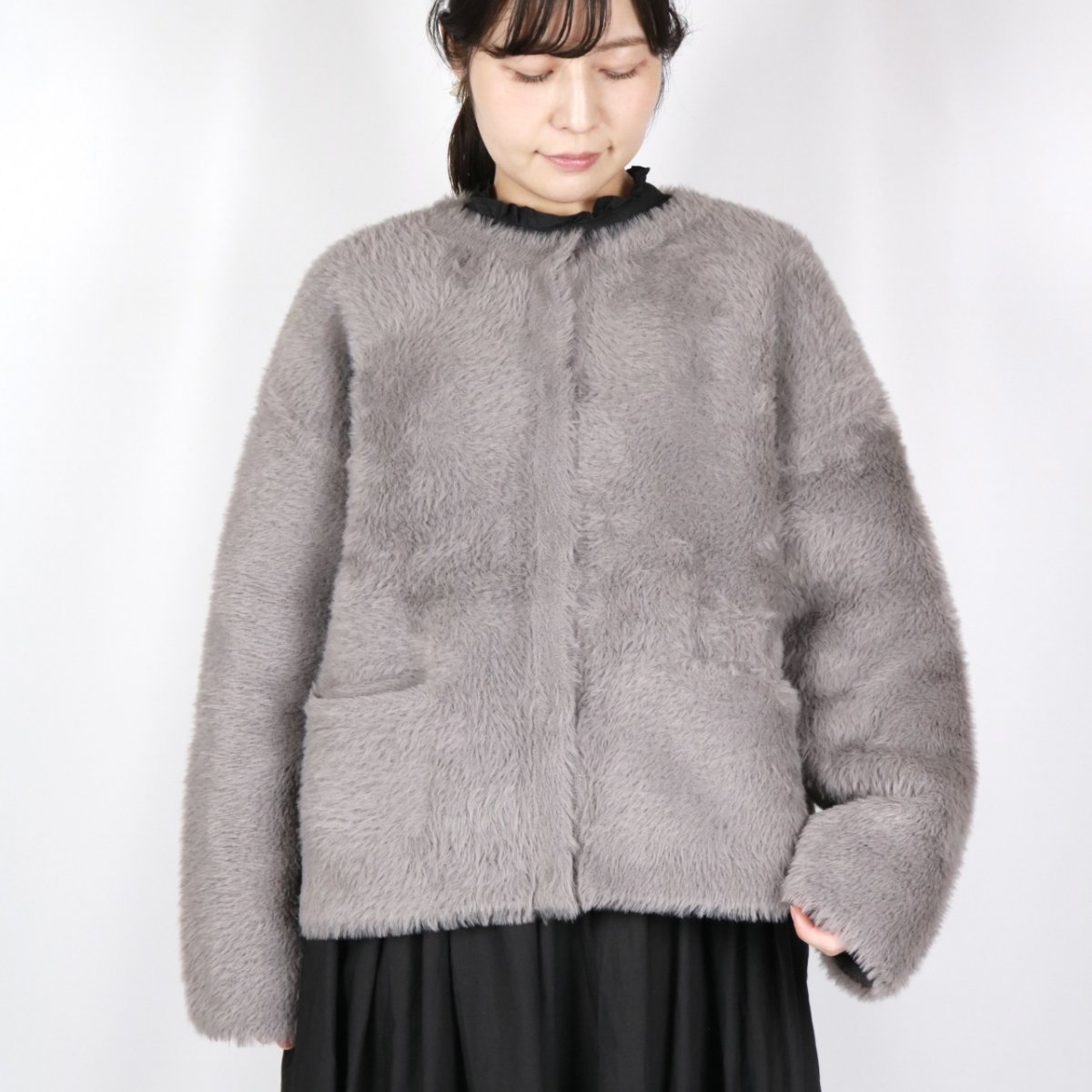 画像17: sosotto  フェイクファーニットカーデ   2色 (17)