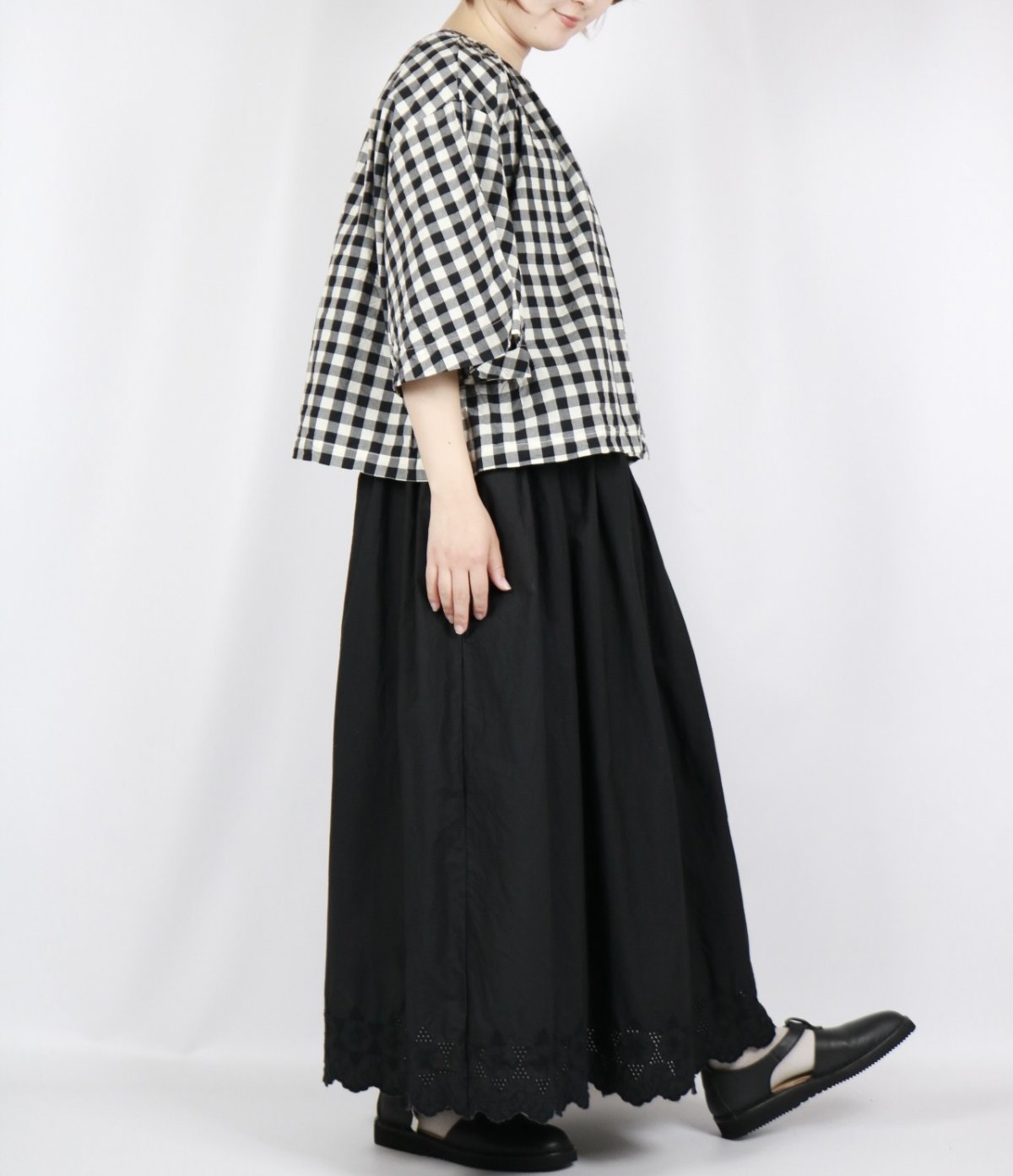 画像21: Gauze#   ギンガム ベルスリーブ プルオーバー 2色 (21)