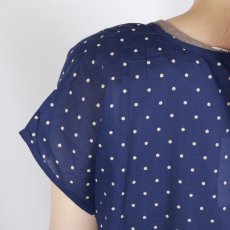 画像14: SOIL  80s COTTON VOILE DOT PRINT(PATCHWORK) BOAT NECK DRESS  (14)