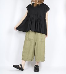 画像18: maison de soil 80s ORGANIC VOILE PLAIN CREW-NECK F/SLEEVE SHIRT WITH INVERTED PLEAT 2色 (18)