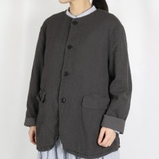 画像3: Vas-y Lentement　SEERSUCKER PLAIN OVERDYE SIDE VENTS NO COLLAR JACKET　2色 (3)