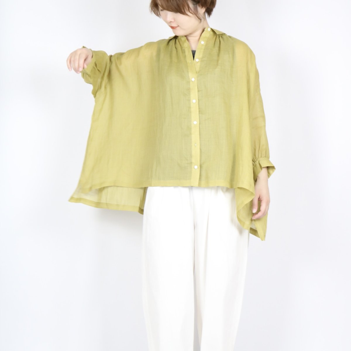 画像28: nachukara シアーリネンギャザーブラウス 4色 (28)