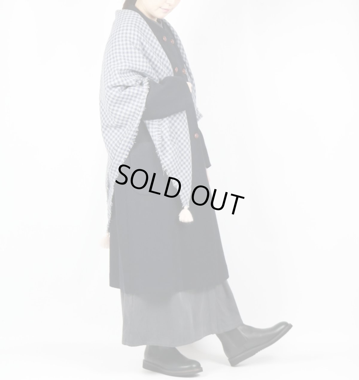 画像7: ROBE de PEAU  WOOL GAUZE TASSEL STOLE (7)