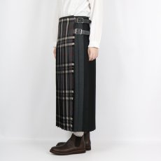 画像29: O'NEIL OF DUBLIN  WORSTED WOOL PATCHWORK LOW WAIST PLEATS WRAP SKIRT LENGTH 80cm (WITH PIN)  2柄 (29)
