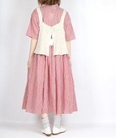 画像13: maison de soil HANDWOVEN COTTON/SILK GINGHAM CHECK REGULAR COLLAR DRESS WITH RAJASTHAN TUCK GATHERER 2色 (13)