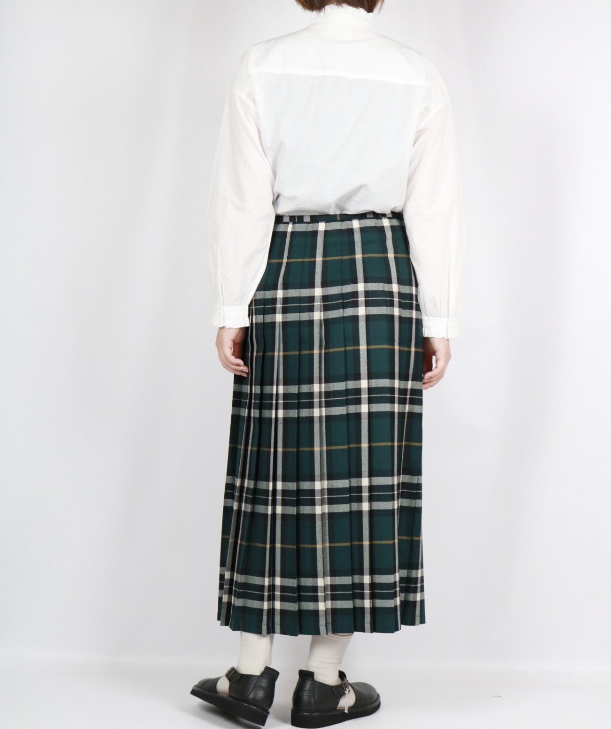 画像43:  O'NEIL OF DUBLIN WORSTED WOOL LOW WAIST PLEATS WRAP SKIRT LENGTH 80cm (WITH PIN) 4色 (43)