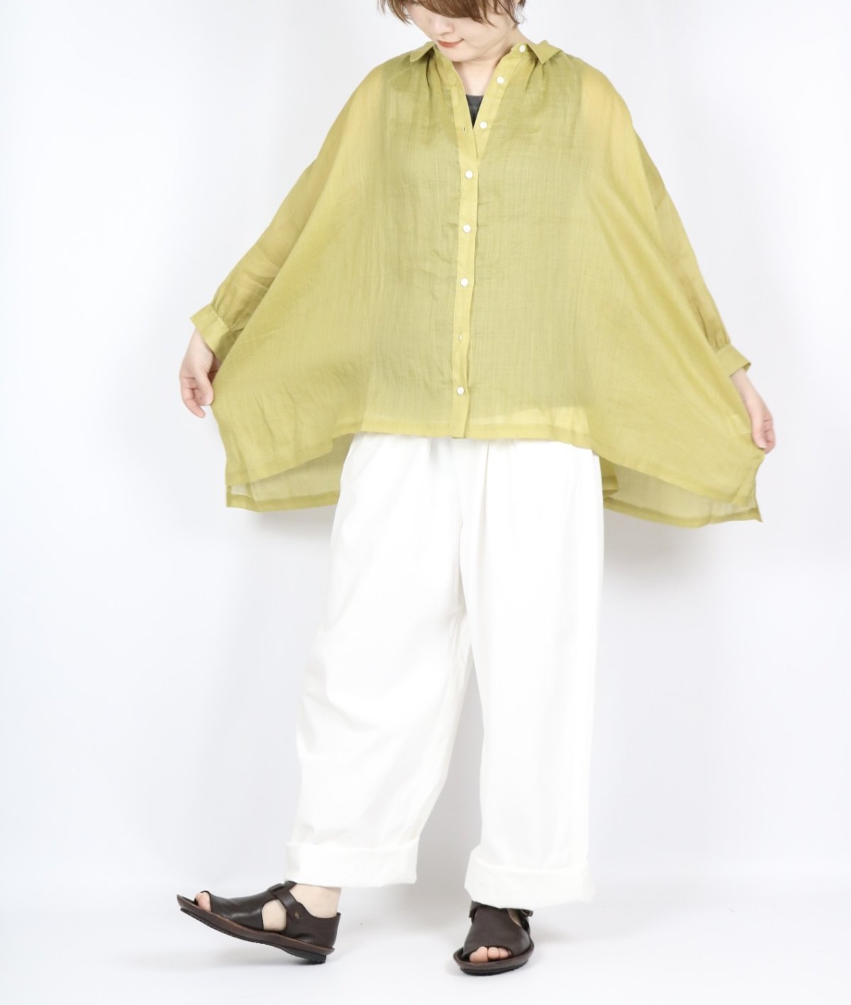 画像24: nachukara シアーリネンギャザーブラウス 4色 (24)