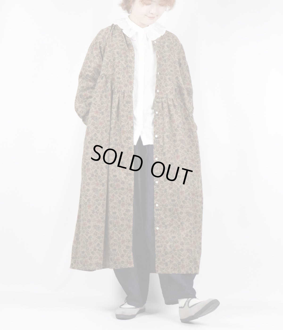 画像11: sosotto LIBERTYコーデュロイヨーク切替ギャザーOP 2色 (11)