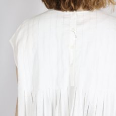 画像10: maison de soil 80s ORGANIC VOILE PLAIN CREW-NECK F/SLEEVE SHIRT WITH INVERTED PLEAT 2色 (10)