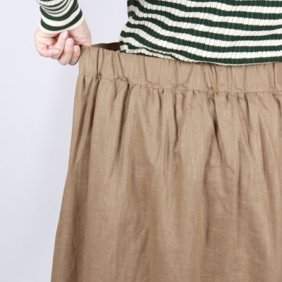 画像2: tukuroi リネンコットンツイル タックスカート　2色