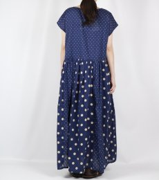 画像4: SOIL  80s COTTON VOILE DOT PRINT(PATCHWORK) BOAT NECK DRESS  (4)