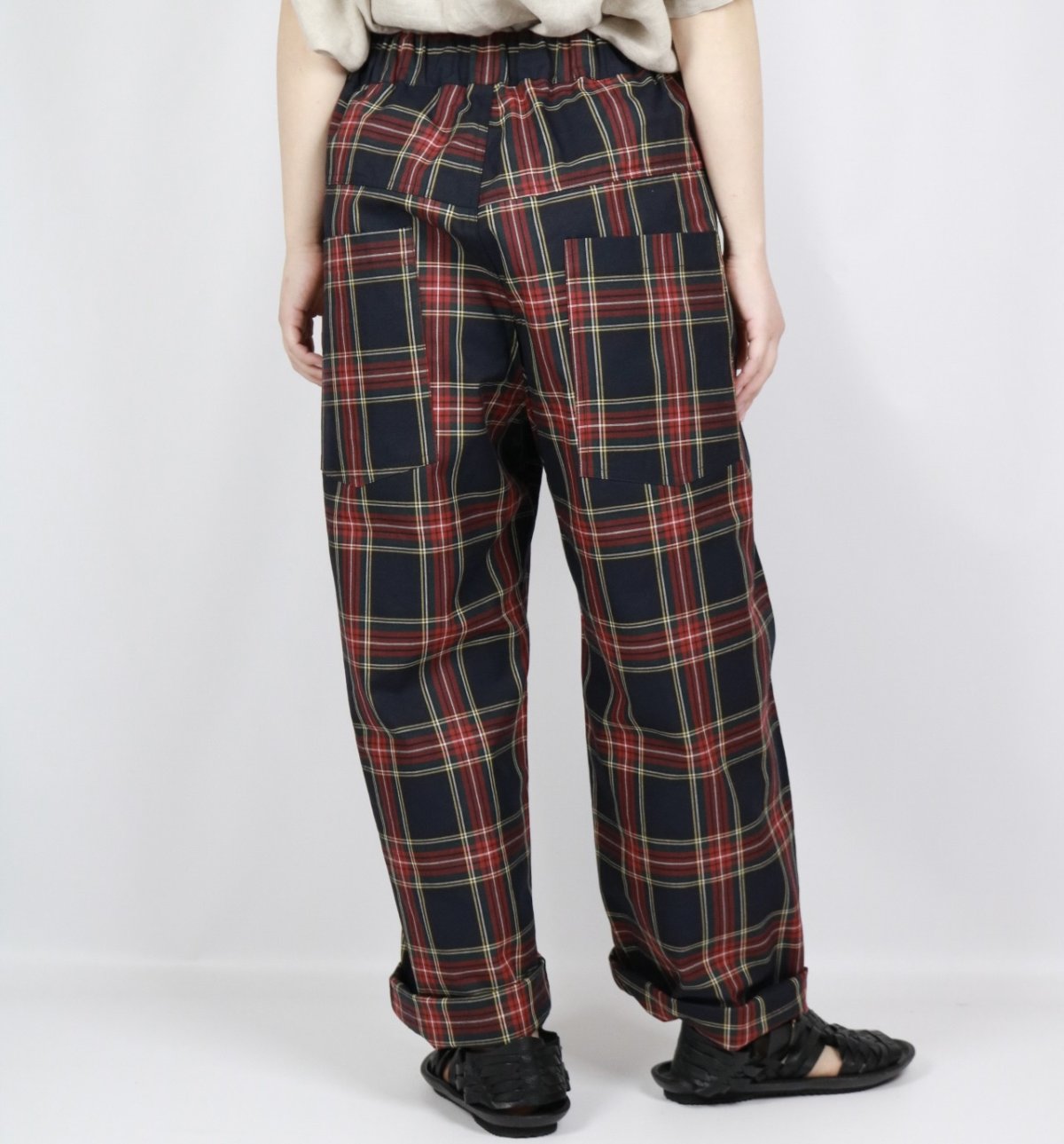 画像23: NARU 高密度ギャバチェックノッポパンツ　2色 (23)
