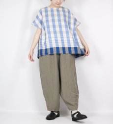画像16: blue willow リネンパネルチェックブラウス 2色 (16)