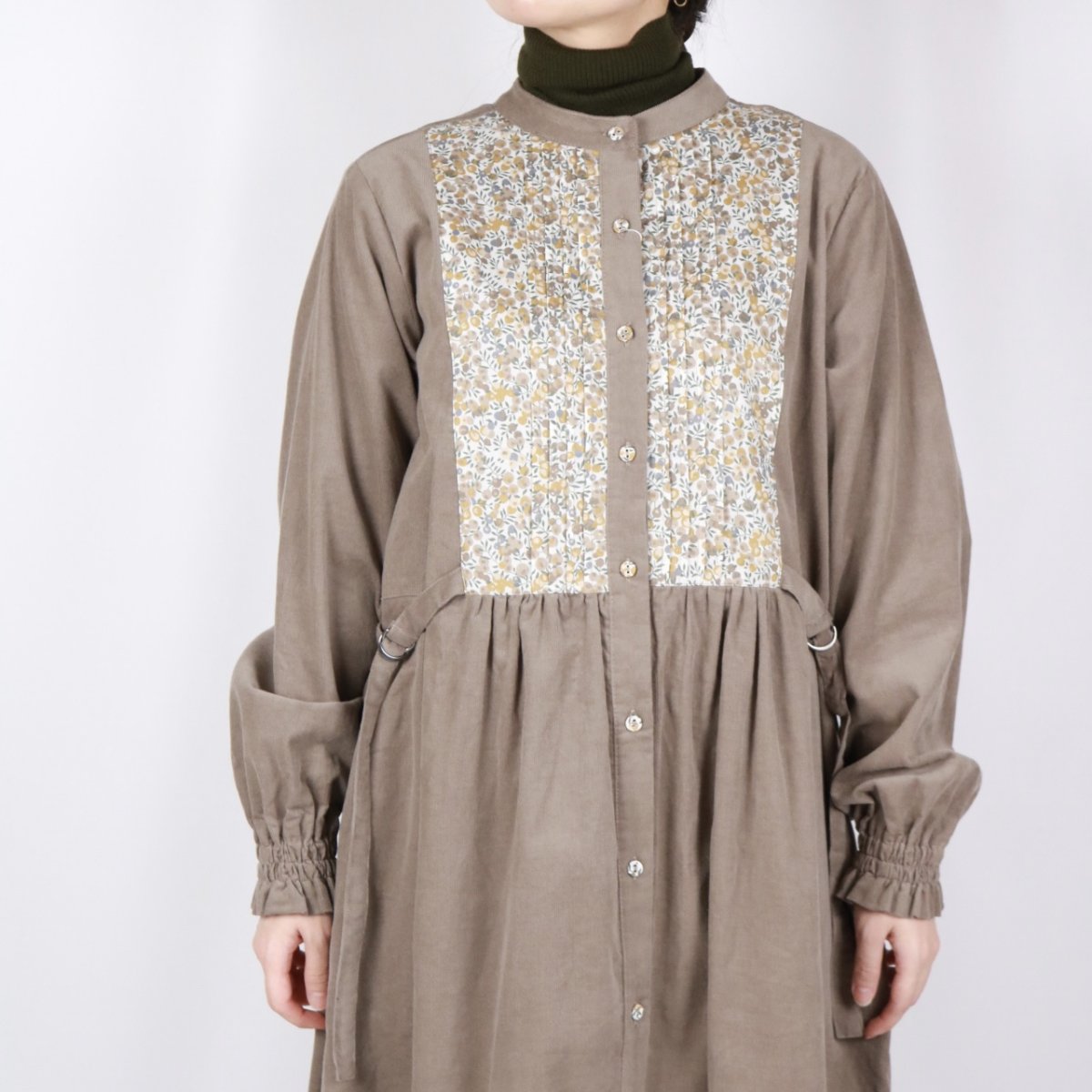 画像26: sosotto　細コール×LIBERTY ビブヨーク ワンピース　2色 (26)