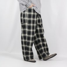 画像2: NARU 高密度ギャバチェックノッポパンツ　2色 (2)