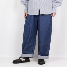 画像2: NARU 綿麻ムラデニムノッポパンツ　 (2)