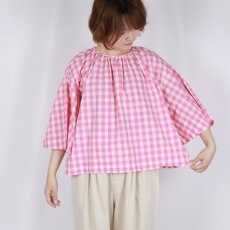 画像7: Gauze# GINGHAM BELL SLEEVE PULLOVER 2色 (7)