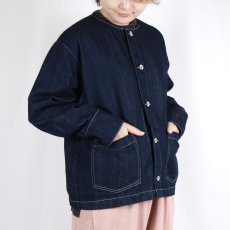 画像3: NARU 12ozムラデニムノーカラージャケット (3)