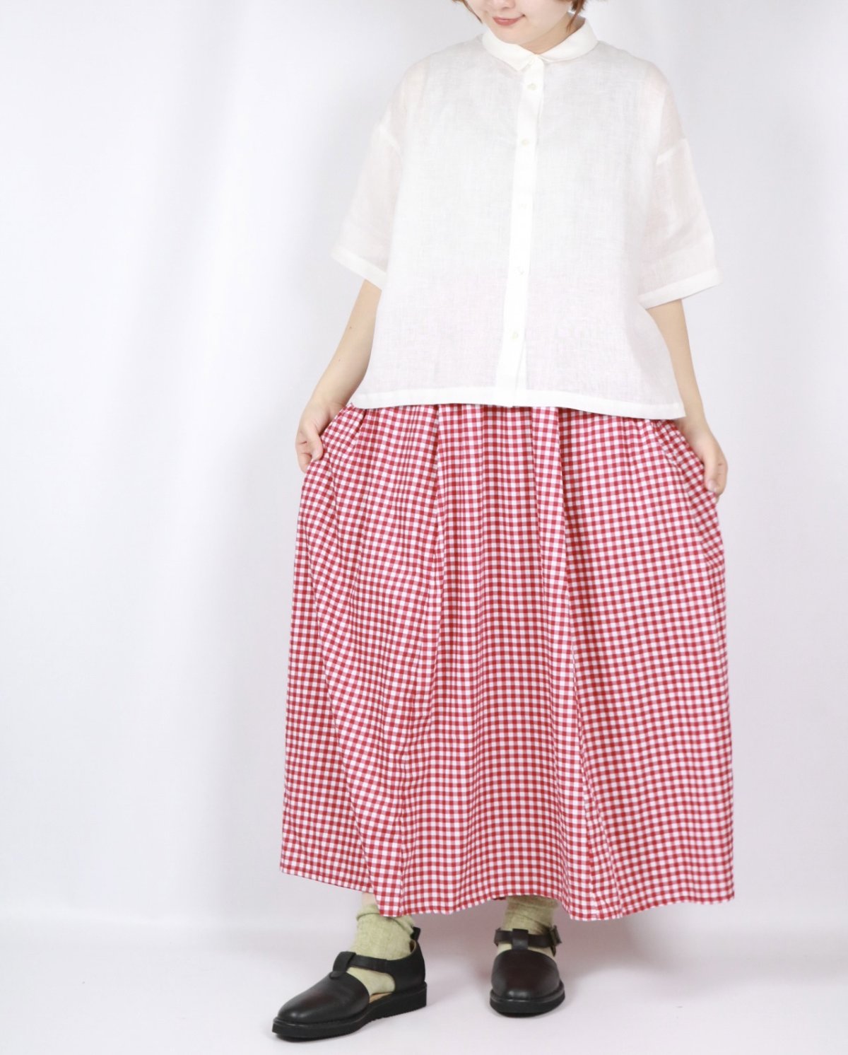 画像30: nachukara リネンポプリンシャツカラーブラウス 3色 (30)