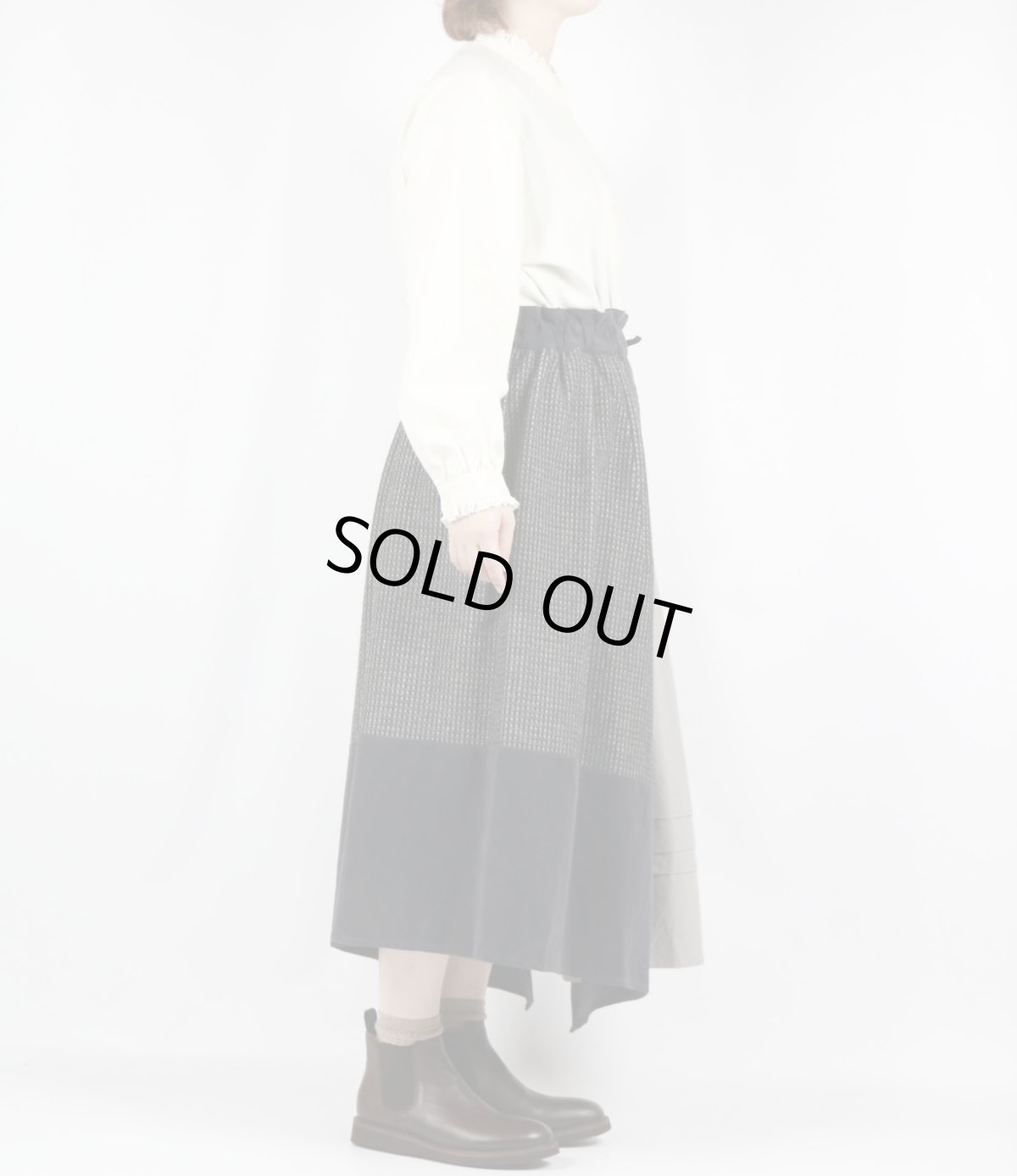 画像16: MAGALI ピンドットツイード・ヴィンテージ・スカート　グレー (16)