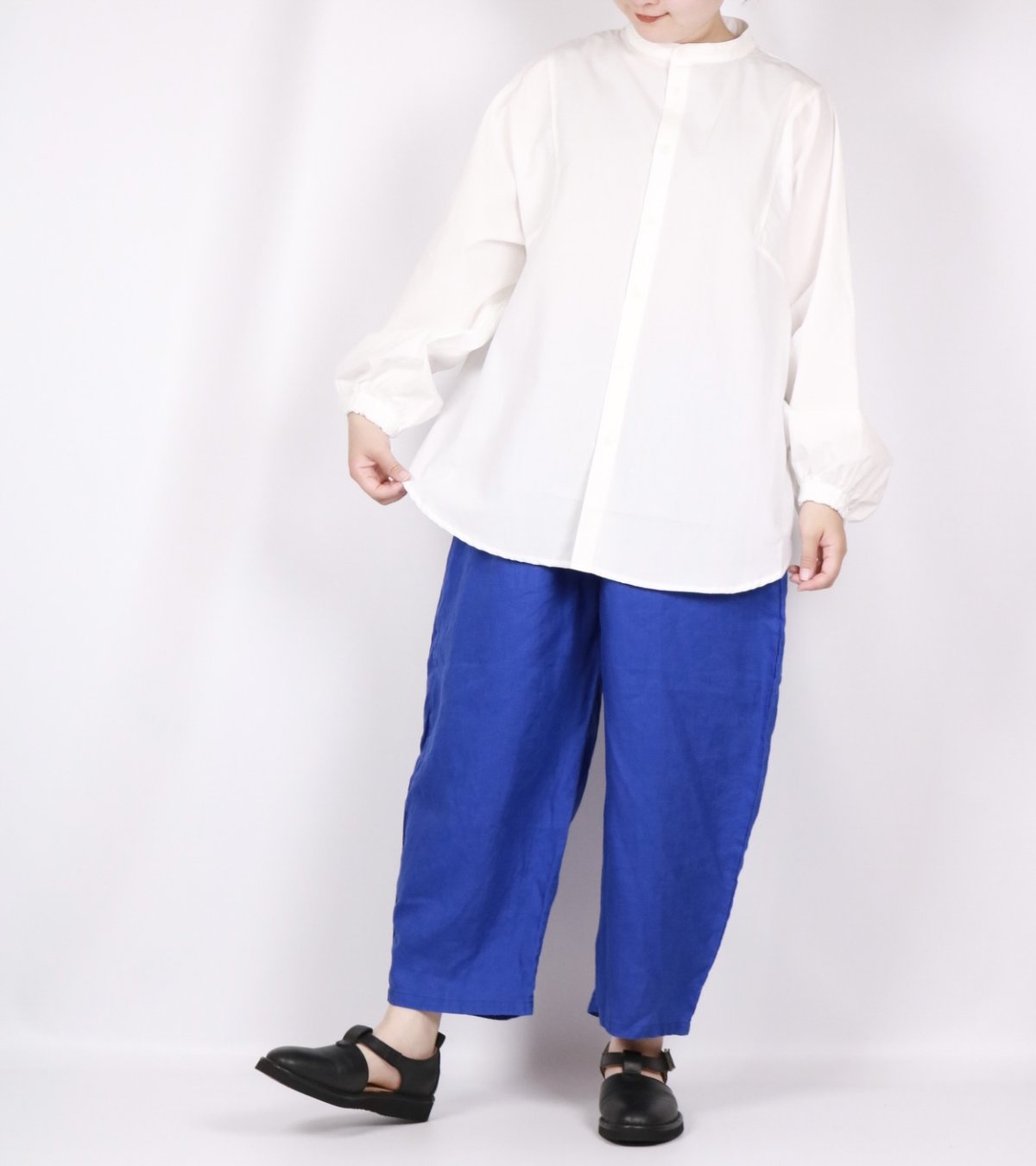 画像17: NARU 近江晒50sブロード 袖ボリュームシャツ 3色 (17)