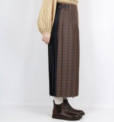 画像5: O'NEIL OF DUBLIN  WORSTED WOOL PATCHWORK LOW WAIST PLEATS WRAP SKIRT LENGTH 80cm (WITH PIN)  2柄 (5)