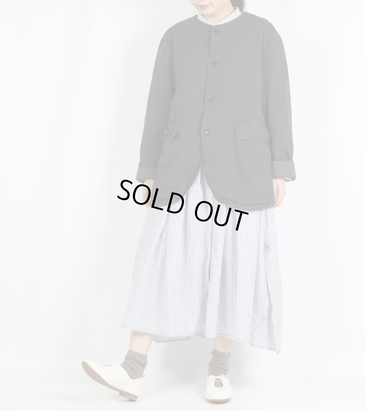 画像5: Vas-y Lentement　SEERSUCKER PLAIN OVERDYE SIDE VENTS NO COLLAR JACKET　2色 (5)