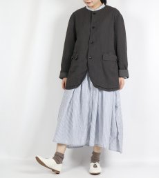 画像5: Vas-y Lentement　SEERSUCKER PLAIN OVERDYE SIDE VENTS NO COLLAR JACKET　2色 (5)