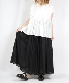 画像13: maison de soil 80s ORGANIC VOILE PLAIN CREW-NECK F/SLEEVE SHIRT WITH INVERTED PLEAT 2色 (13)