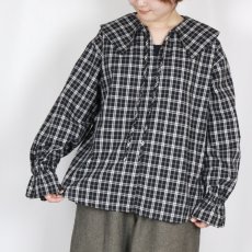 画像13: NARU 40タータンスキッパーリボンブラウス　2色 (13)