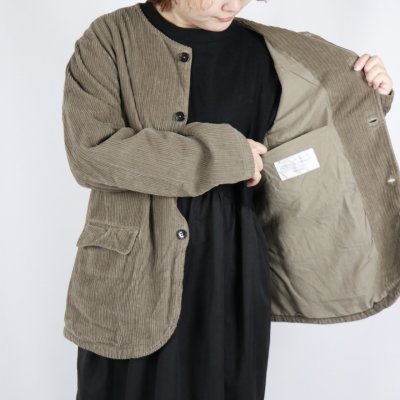 画像1: Vas-y Lentement WIDE&NARROW WALE CORDUROY(OVERDYE) 60'S ORGANIC CAMBRIC SIDE VENTS NO COLLAR JACKET 2色