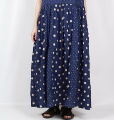 画像11: SOIL  80s COTTON VOILE DOT PRINT(PATCHWORK) BOAT NECK DRESS  (11)
