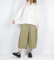 画像5: tumugu ソリトリネン(1)　8分丈パンツ 3色 (5)