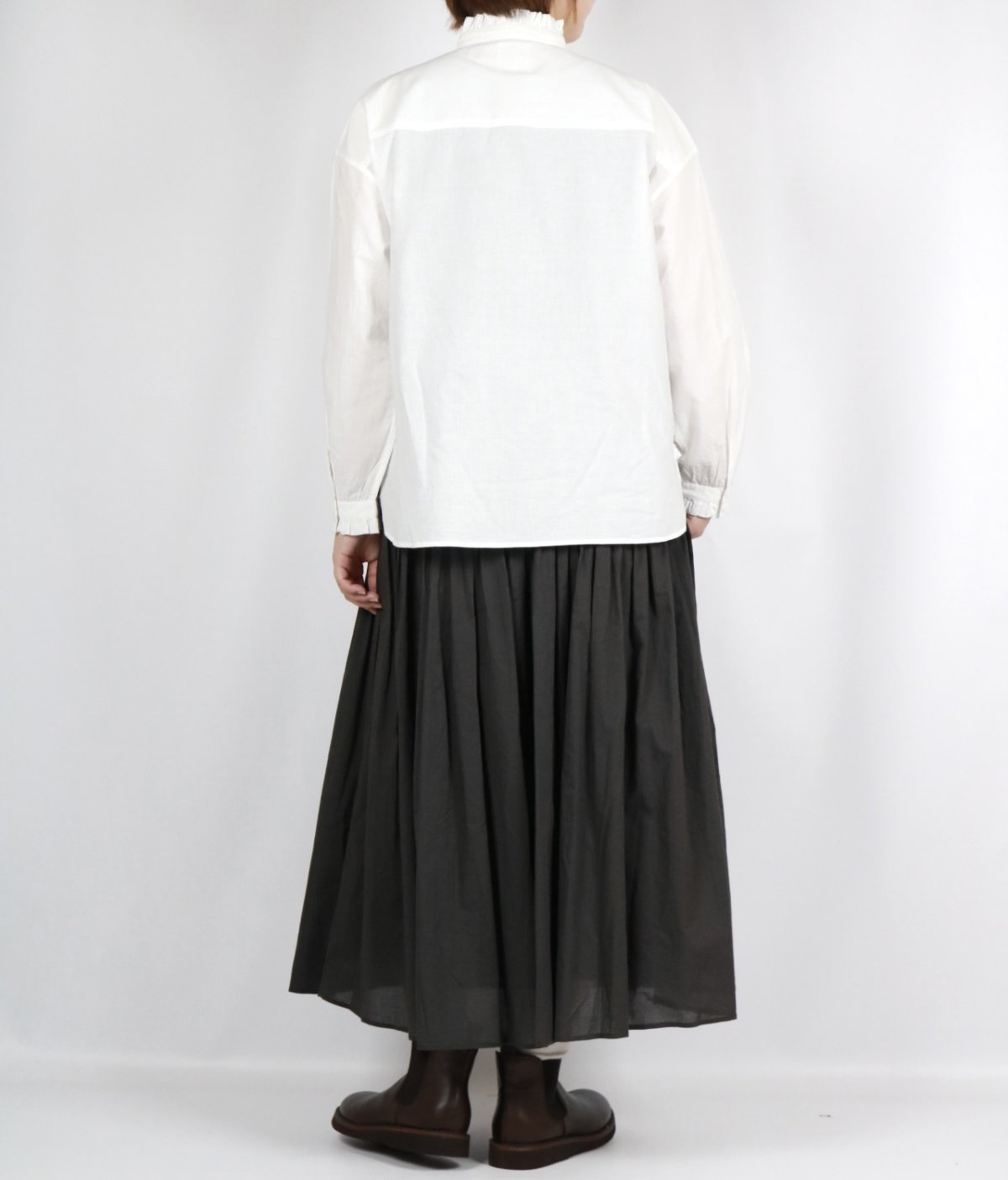 画像9: maison de soil     60s ORGANIC CAMBRIC PLAIN PINTUCK FLARED SKIRT 　2色　２サイズ (9)