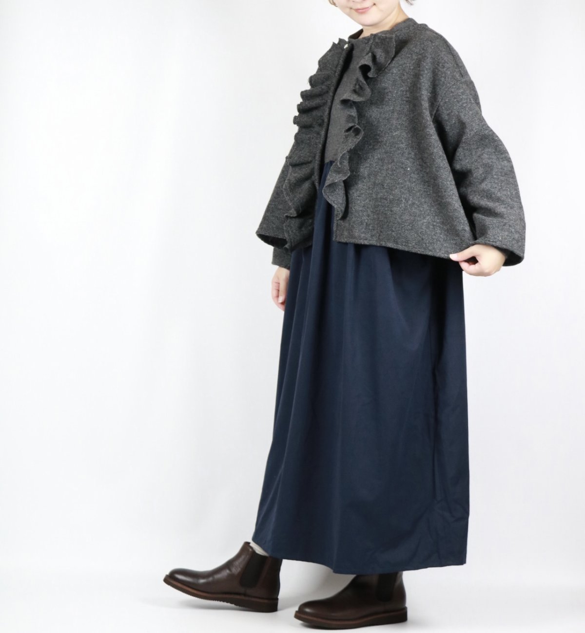 画像15: LABOLATORY  TWEED QUIET FRILL BLOUSE  2色 (15)