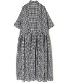 画像21: maison de soil HANDWOVEN COTTON/SILK GINGHAM CHECK REGULAR COLLAR DRESS WITH RAJASTHAN TUCK GATHERER 2色 (21)