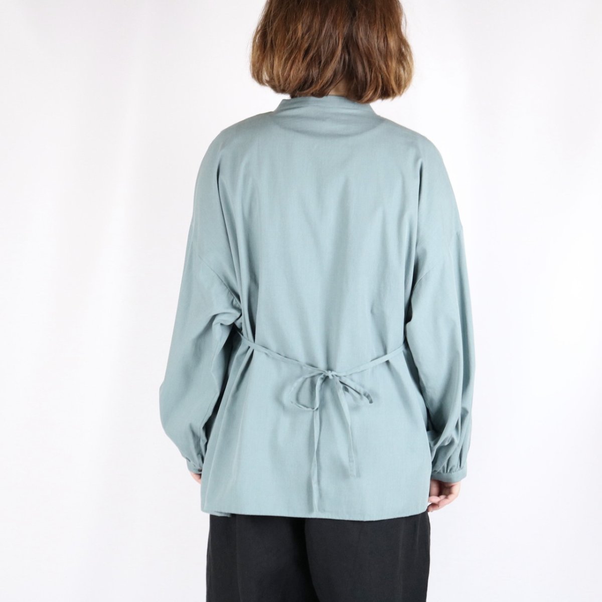 画像19: 40%OFF SALE!  LUEUF　サスティナブルコットンレーヨン ヴィンテージクロス クラシカル キーネックプルオーバー　2色 (19)