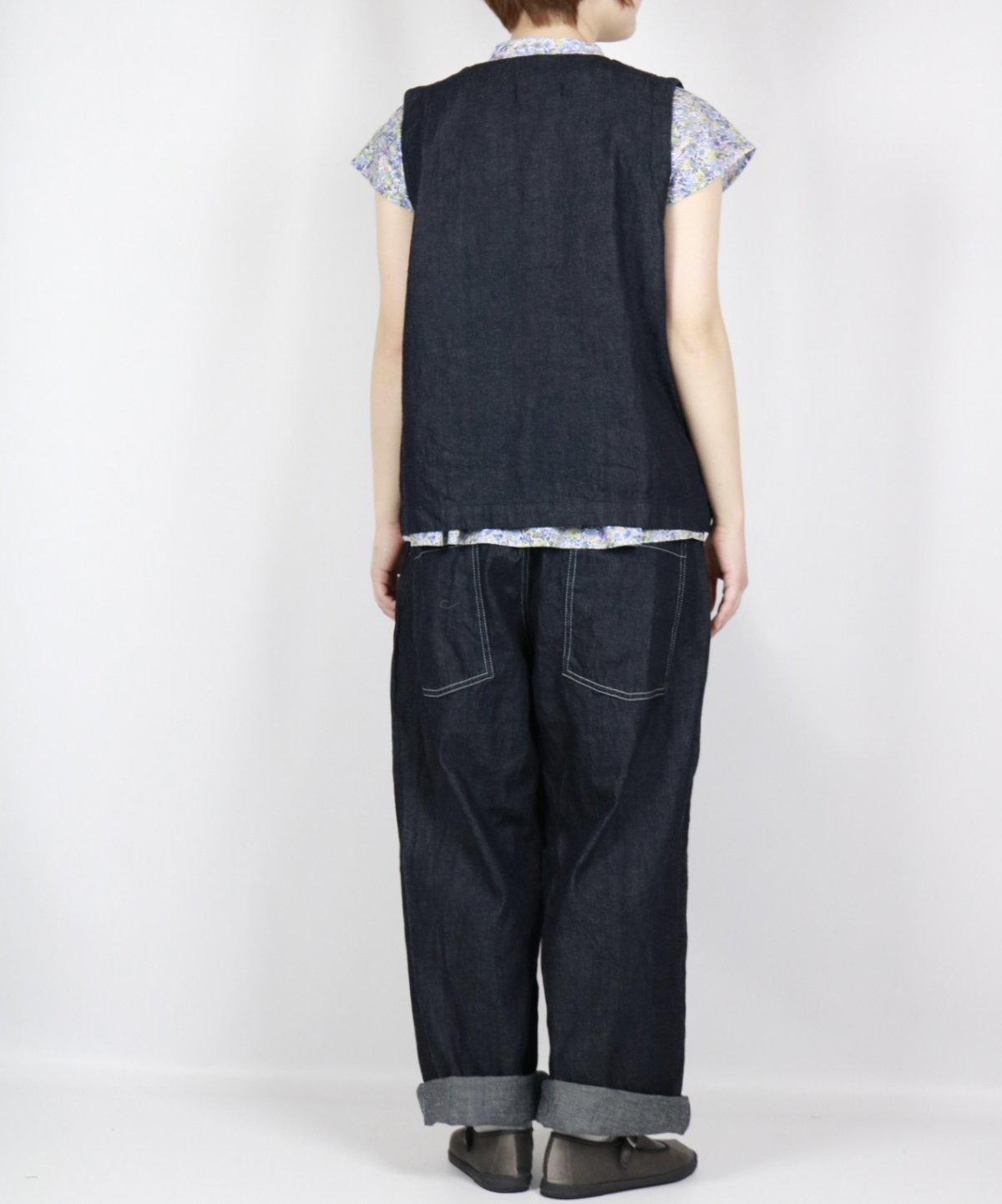 画像7: NARU 8ozムラデニムフロントボタンベスト　4色 (7)