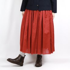 画像1: maison de soil PLAIN COTTON SILK RAJASTHAN TUCK GATHERED SKIRT WITH LINING 2SIZE (1)