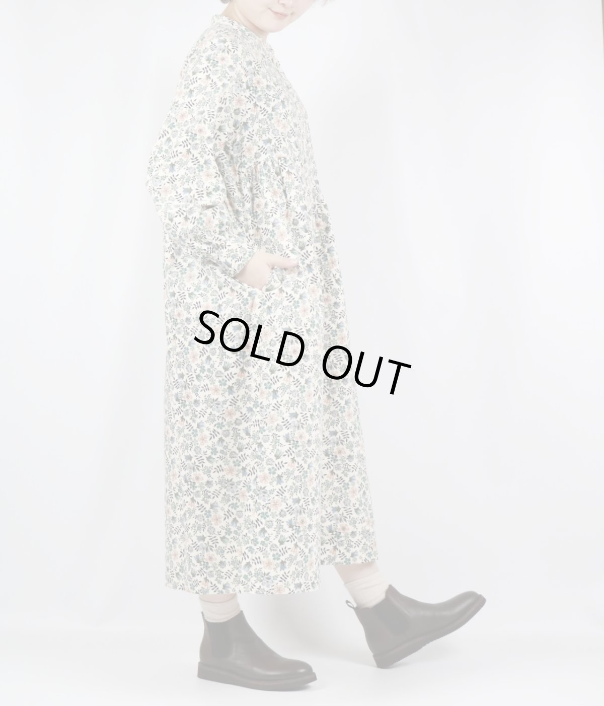 画像15: sosotto LIBERTYコーデュロイヨーク切替ギャザーOP 2色 (15)