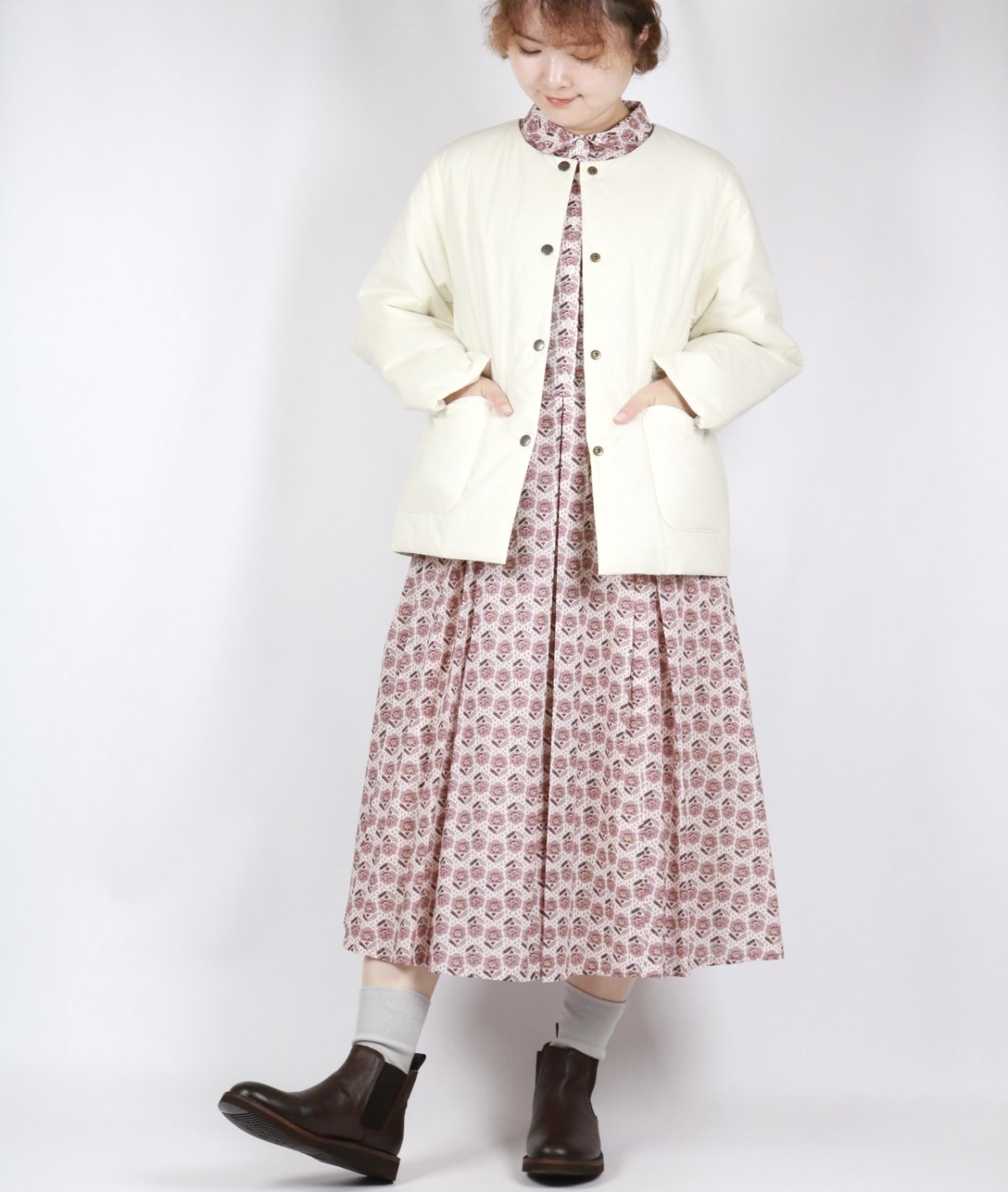 画像6: Vent d'ouest LIBERTY×タイプライター ボンディングリバーシブルジャケット 2色 (6)