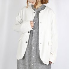 画像18: Vas-y Lentement　SEERSUCKER PLAIN OVERDYE SIDE VENTS NO COLLAR JACKET　2色 (18)