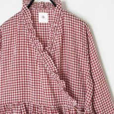 画像16: maison de soil  HANDWOVEN COTTON/SILK GINGHAM CHECK FRILL CASHE COUER  2色 (16)