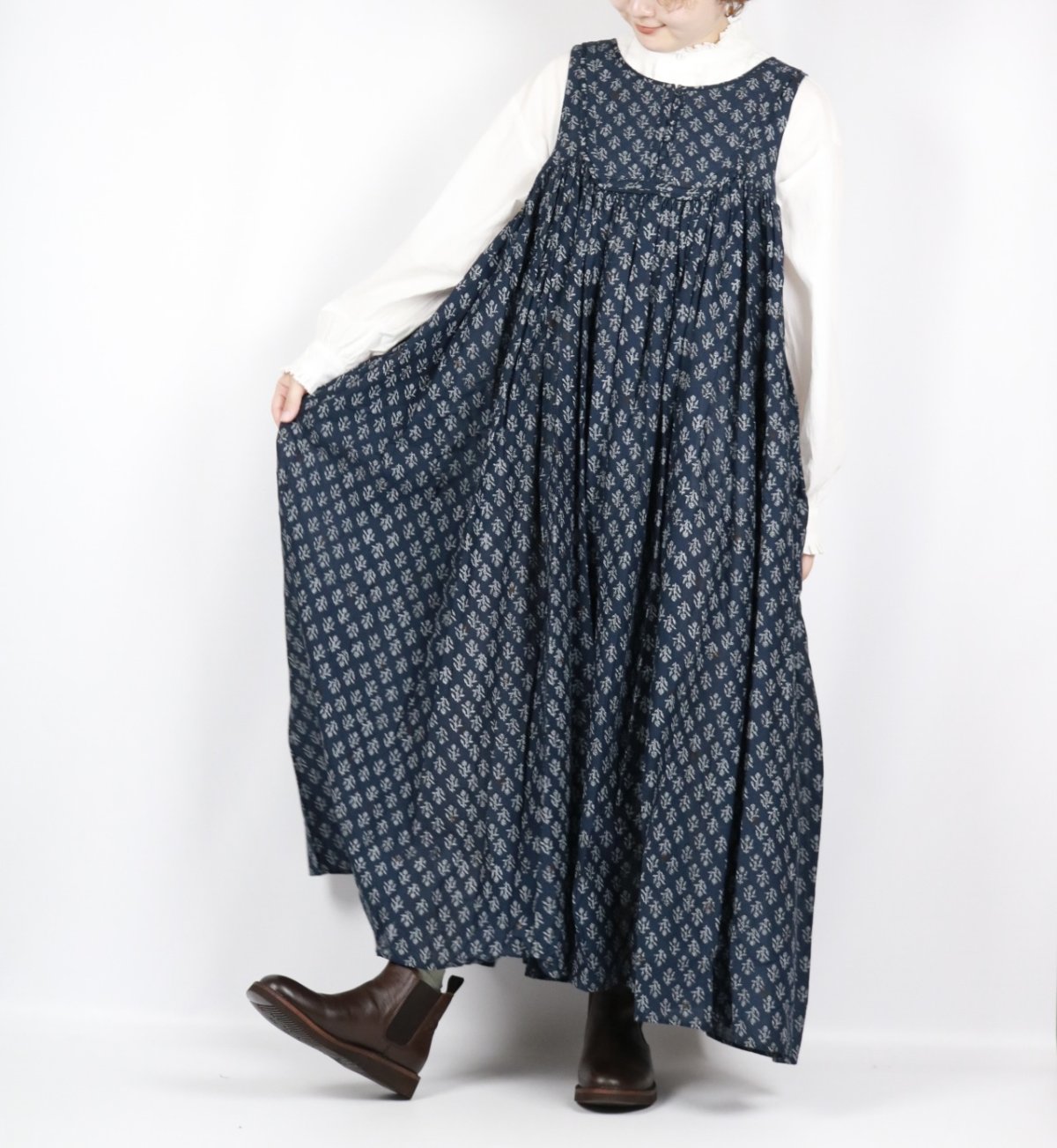 画像14: tumugu: ふわふわコットンタックフリルブラウス 2色 (14)